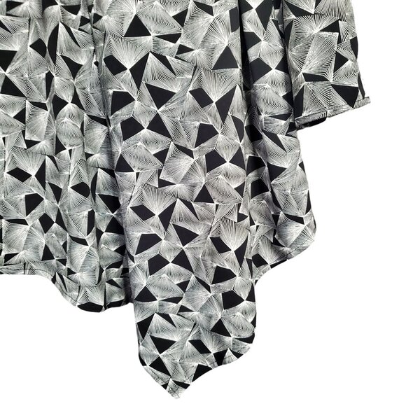 Alfani Womens Size 0X Tunic Asymmetric Hem Geometric Print Fluid Jersey - Picture 6 of 8